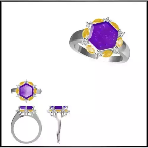 JCD Format Antique color stone rings jewellery design