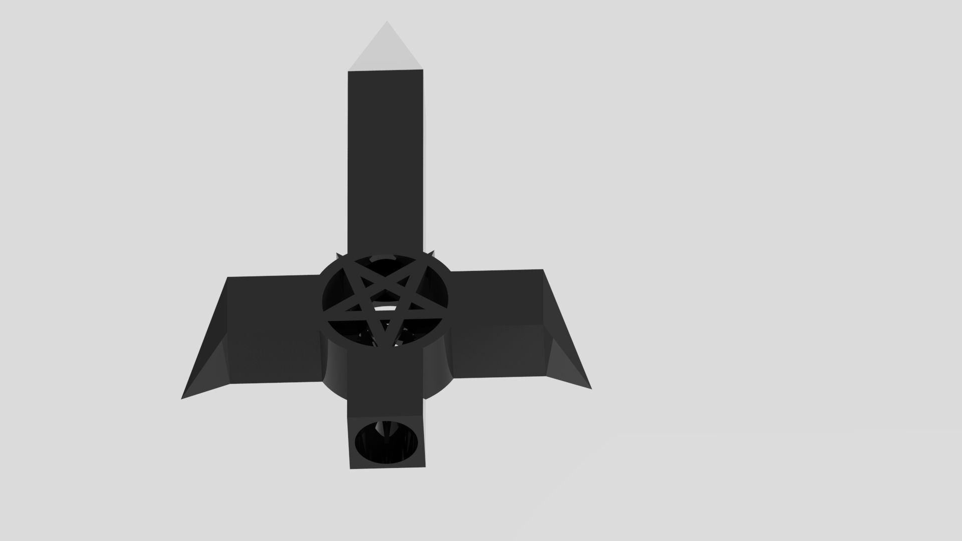 Satanist Christmas tree peak 3D print model_1