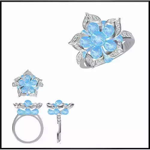 JCD Format Antique color stone rings cad ring design