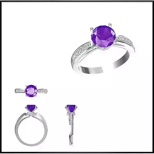 JCD Format Antique color stone rings cad color stone ring design