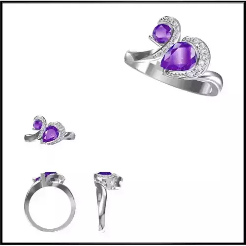 JCD Format Antique color stone rings 3design price