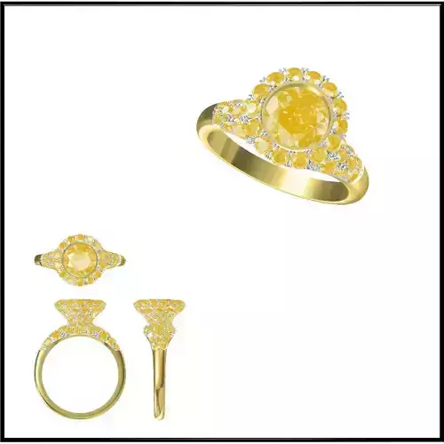 JCD Format Antique color stone rings 3d jewellery design course