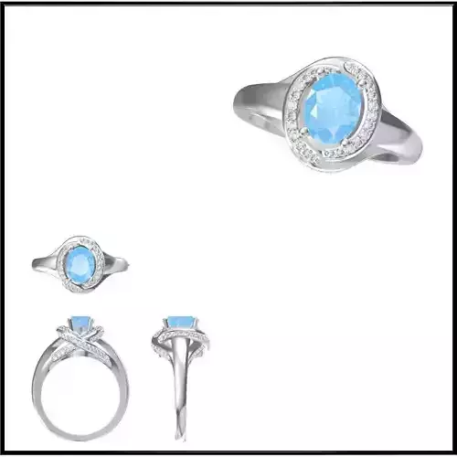 JCD Format Antique color stone rings 3d cad jewelry design