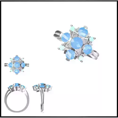 JCD Format Affordable Color stone rings ring cad