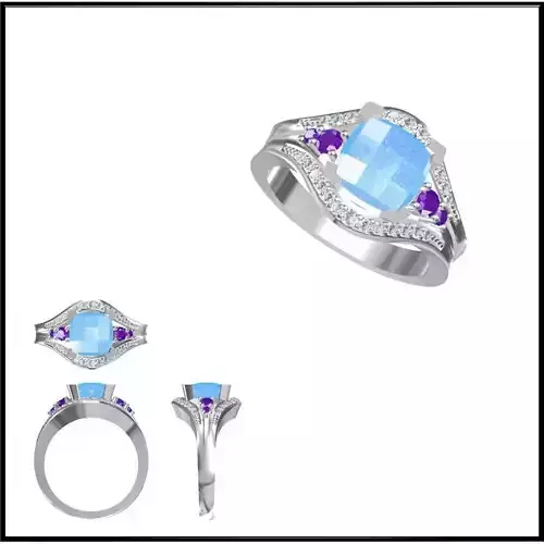 JCD Format Affordable Color stone rings jewellery cad design