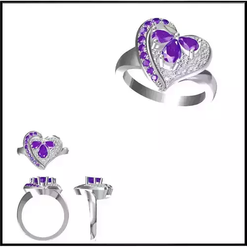 JCD Format Affordable Color stone rings cad cam jewelry design