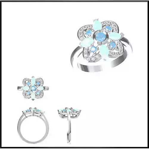 JCD Affordable Color stone rings cad cam jewelry