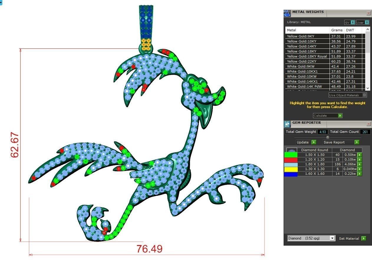 Road runner pendant 3D print model_3