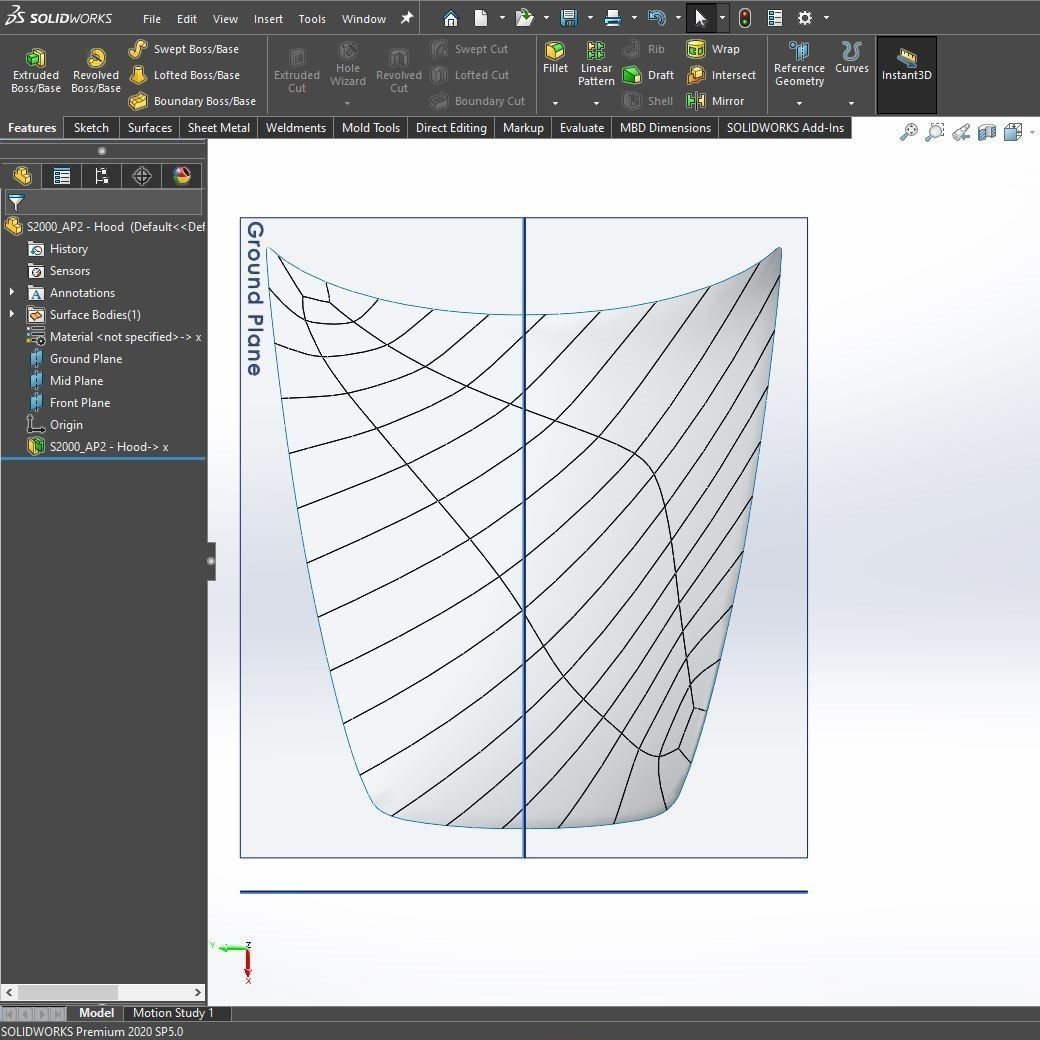S2000 AP2 Hood Exterior Surface Model - 3D Laser-Scanned 3D model_5