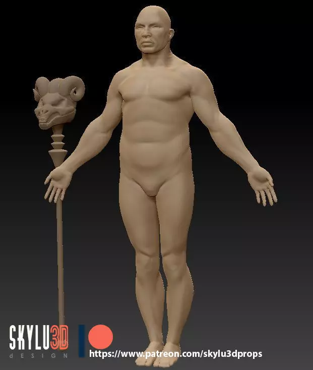 HE MAN Skeletor Staff STL 3D print model_0