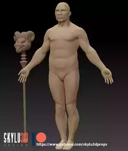 HE MAN Skeletor Staff STL 3D print model