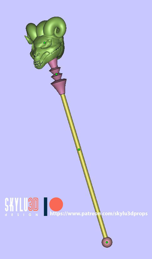HE MAN Skeletor Staff STL 3D print model_1