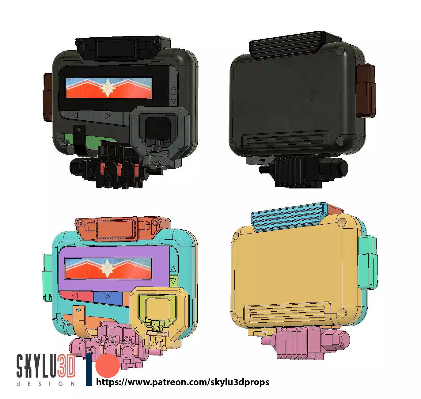 Captain Marvel Pager STL 3D print model_0