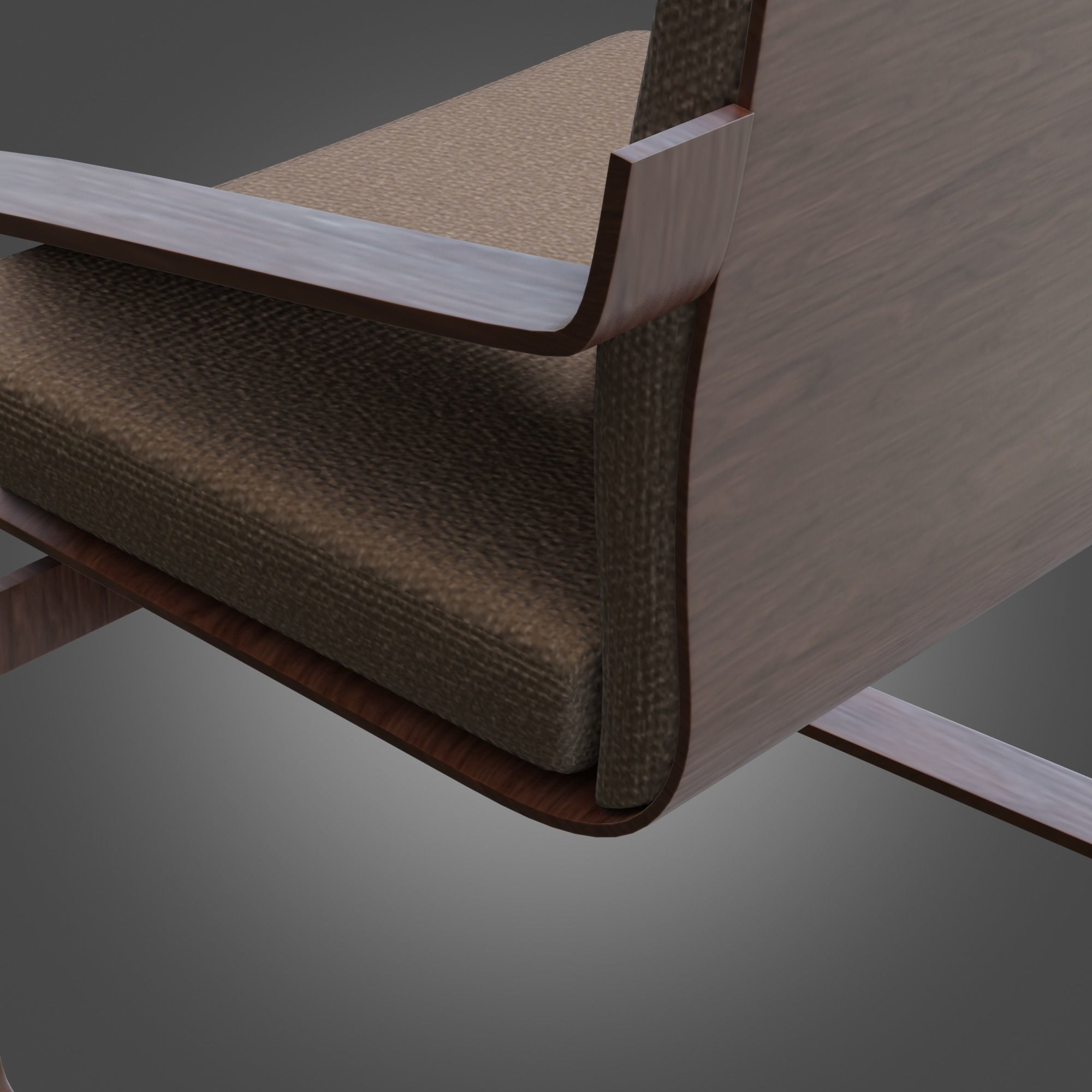 Chair Wooden Grey Subdivision Ready for Film Low-poly 3D model_8
