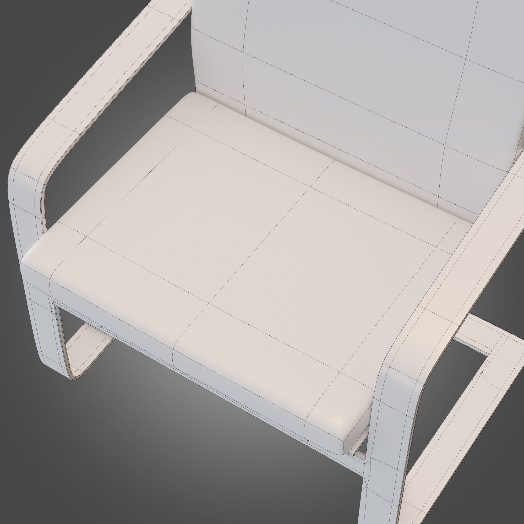 Chair Wooden Grey Subdivision Ready for Film Low-poly 3D model_25