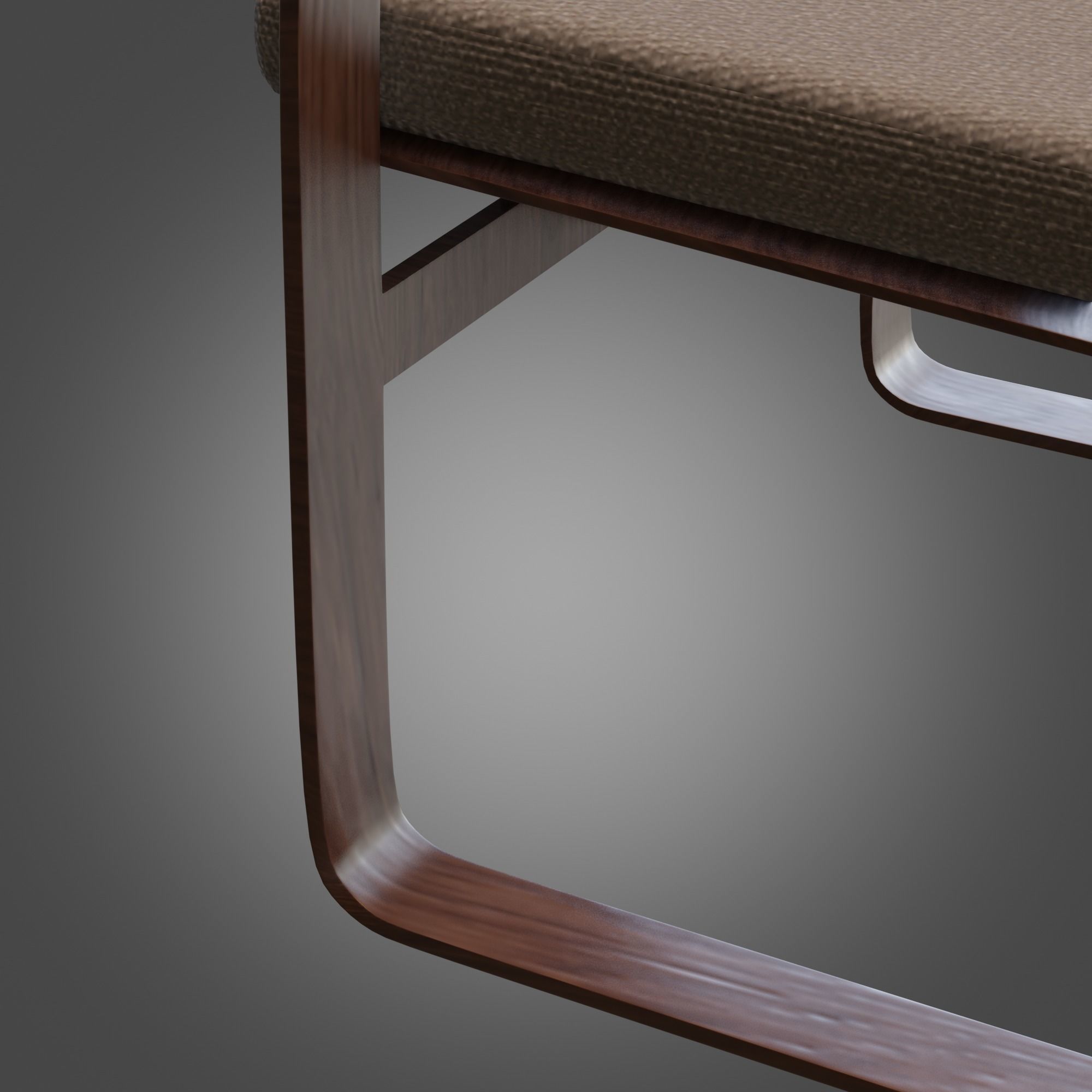 Chair Wooden Grey Subdivision Ready for Film Low-poly 3D model_7