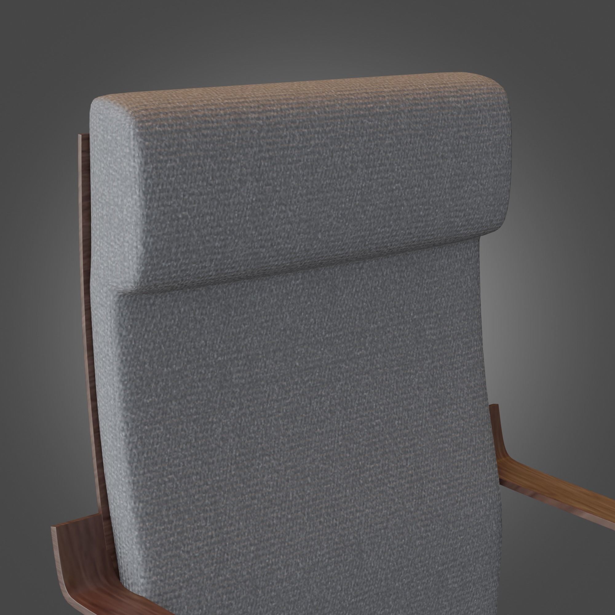 Chair Wooden Grey Subdivision Ready for Film Low-poly 3D model_10