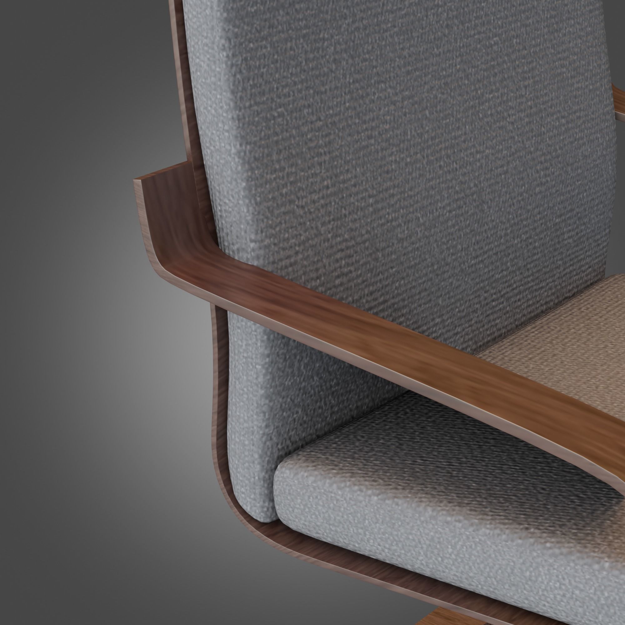 Chair Wooden Grey Subdivision Ready for Film Low-poly 3D model_5