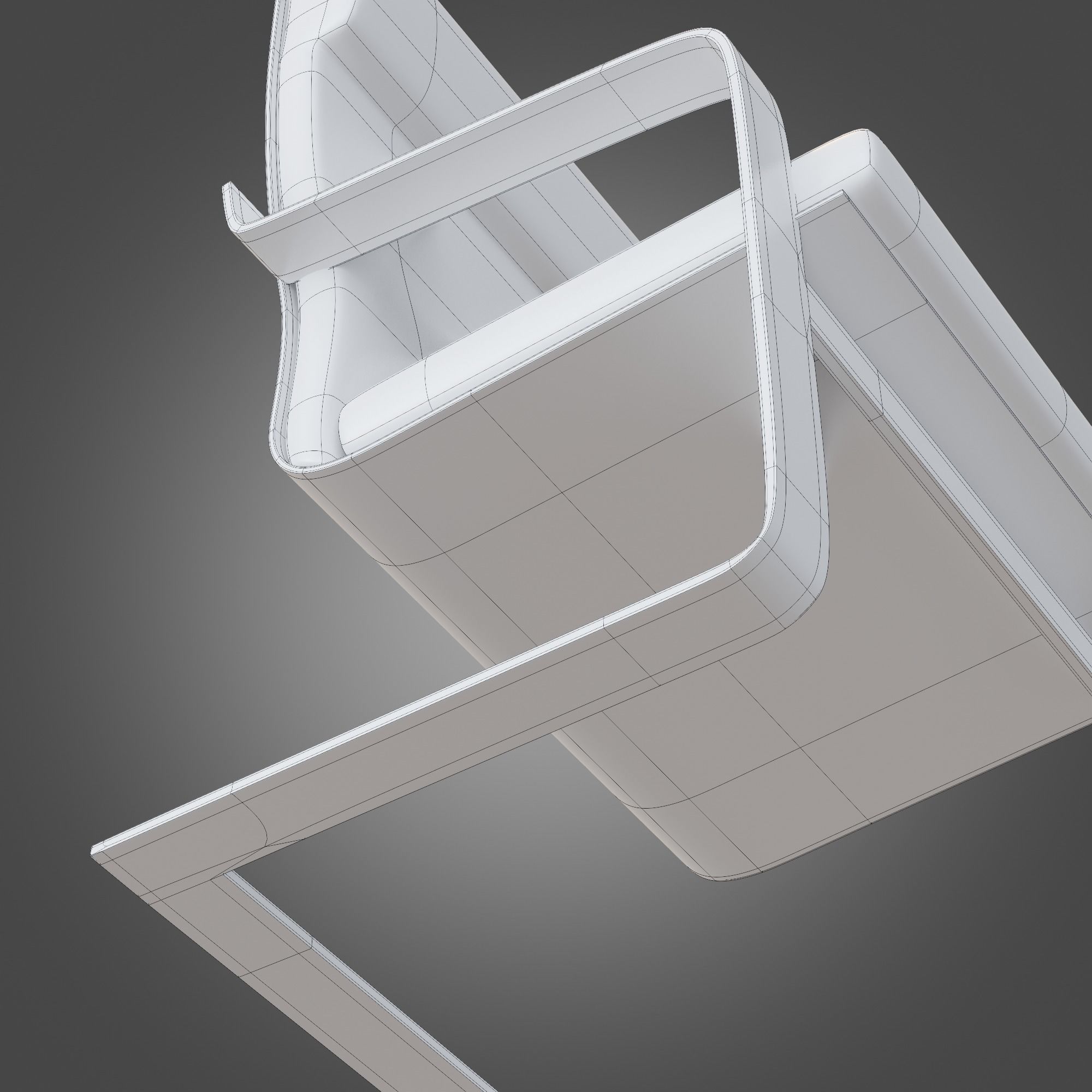 Chair Wooden Grey Subdivision Ready for Film Low-poly 3D model_18