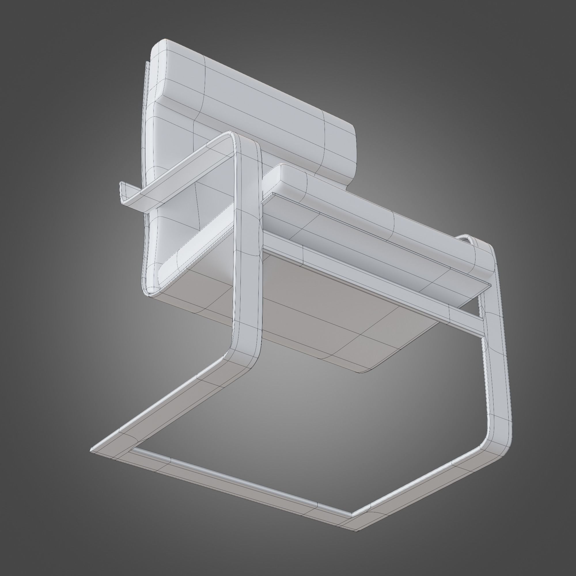 Chair Wooden Grey Subdivision Ready for Film Low-poly 3D model_14