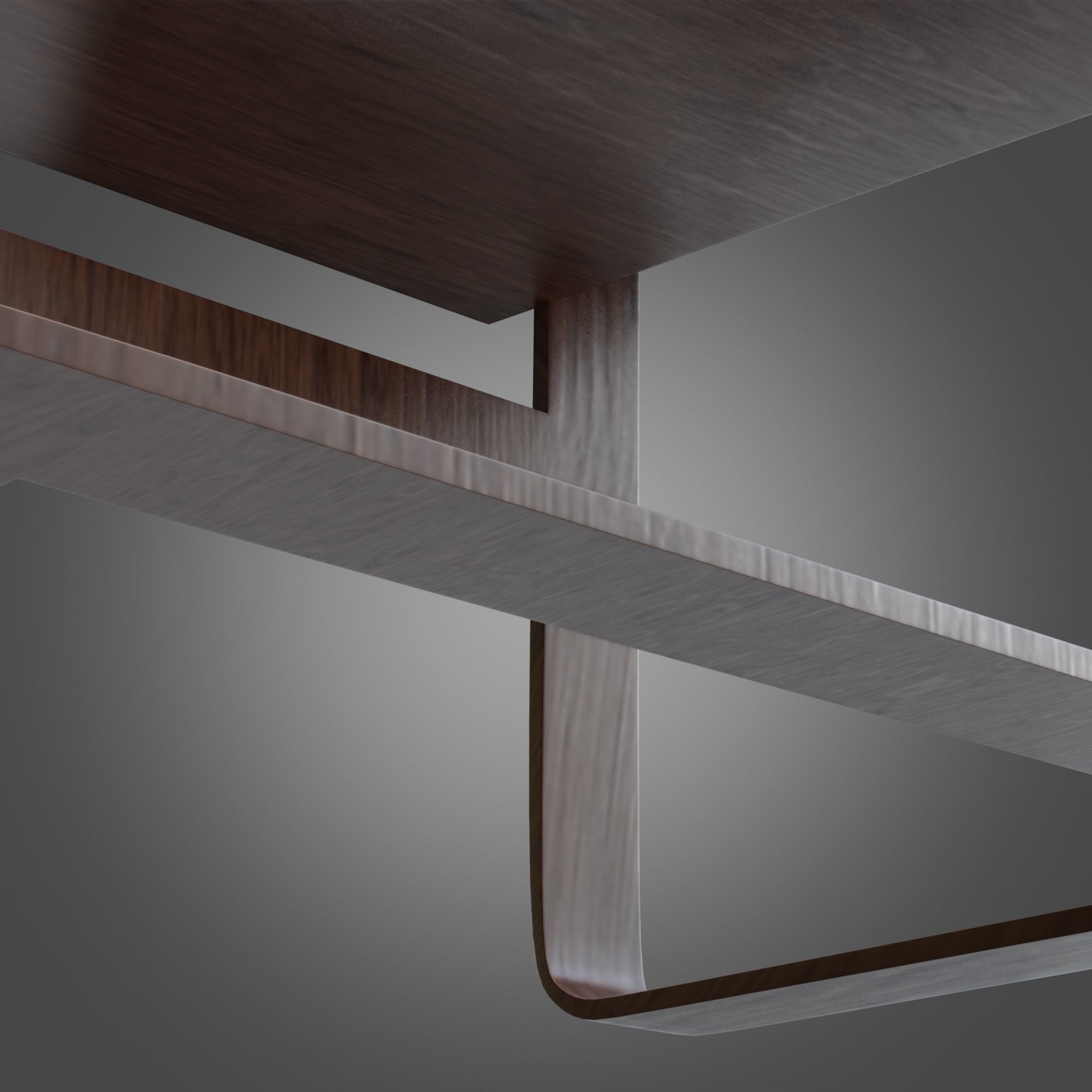 Chair Wooden Grey Subdivision Ready for Film Low-poly 3D model_16