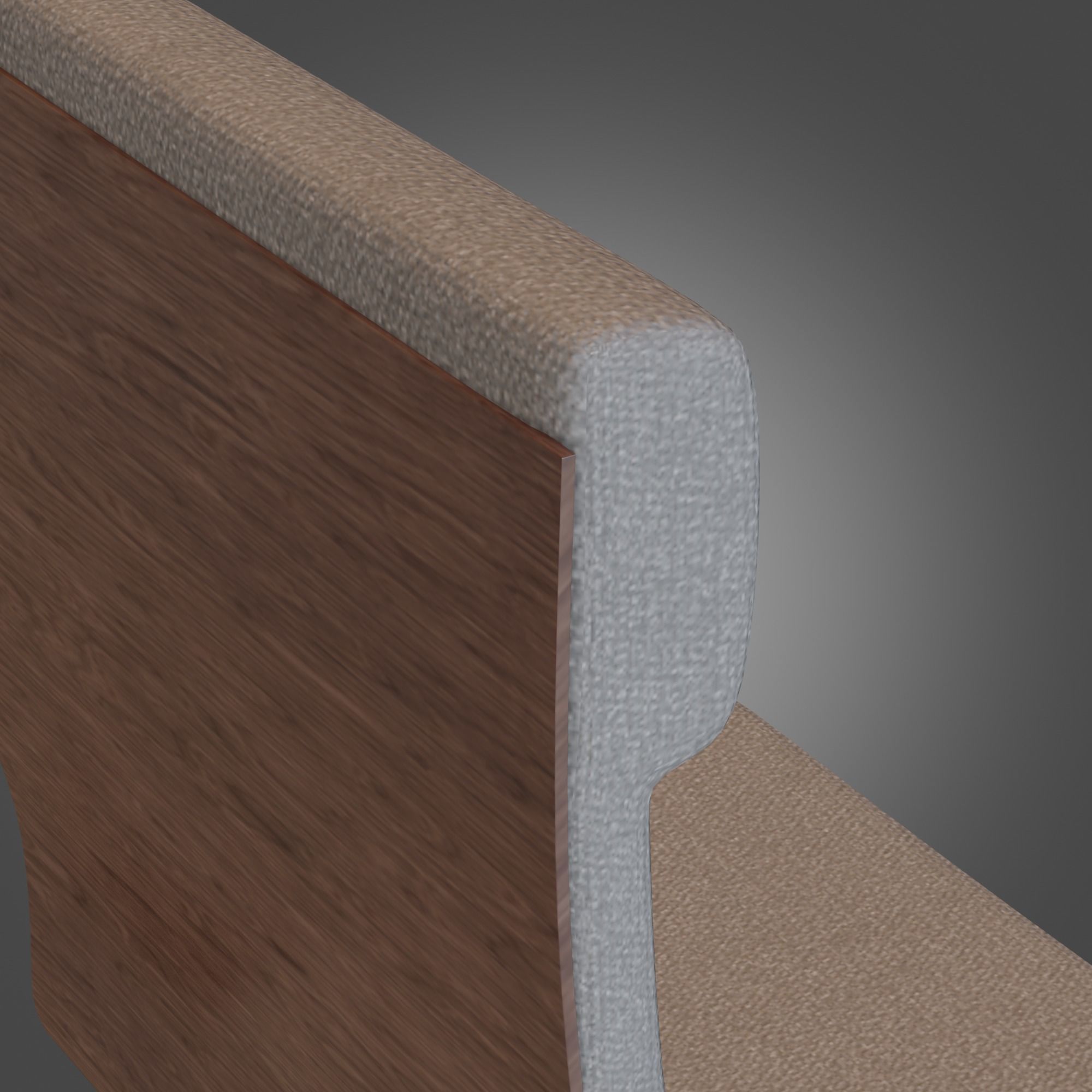 Chair Wooden Grey Subdivision Ready for Film Low-poly 3D model_11