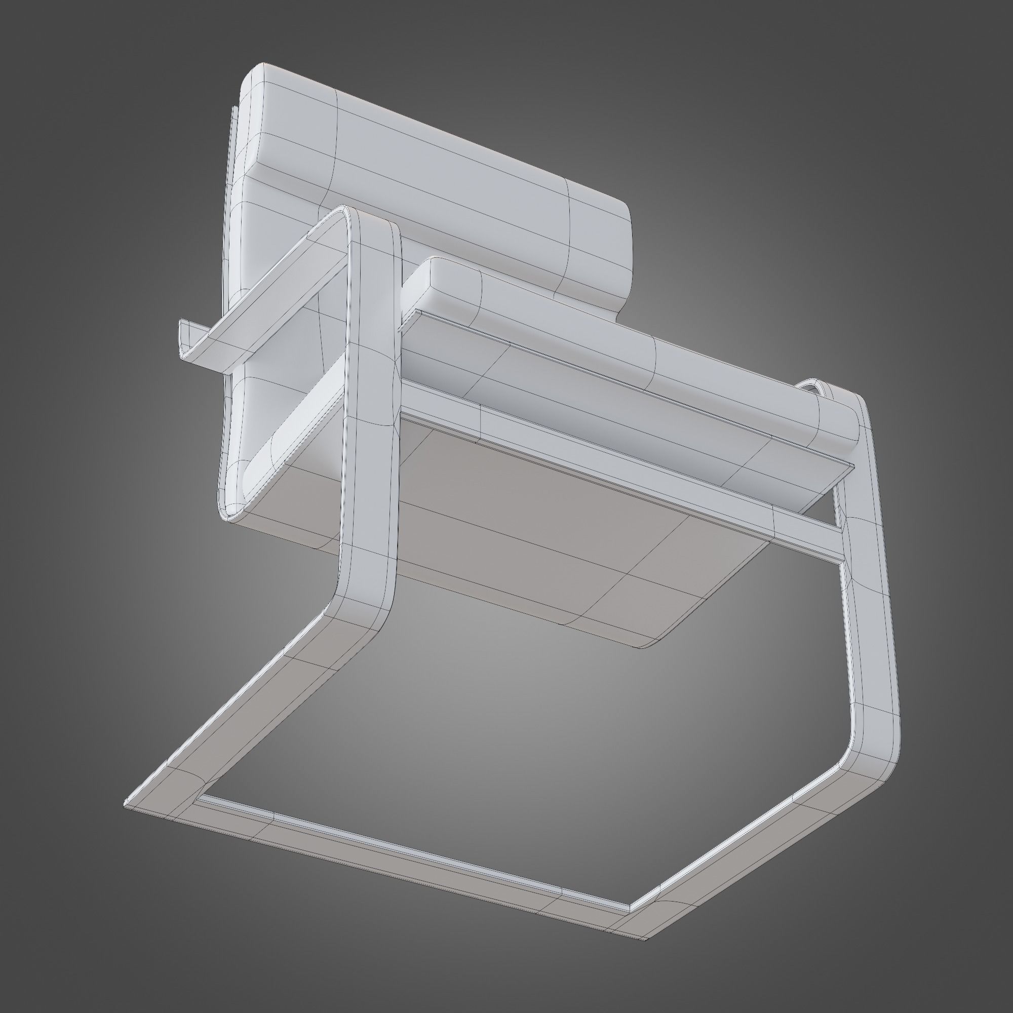 Chair Wooden Grey Subdivision Ready for Film Low-poly 3D model_26