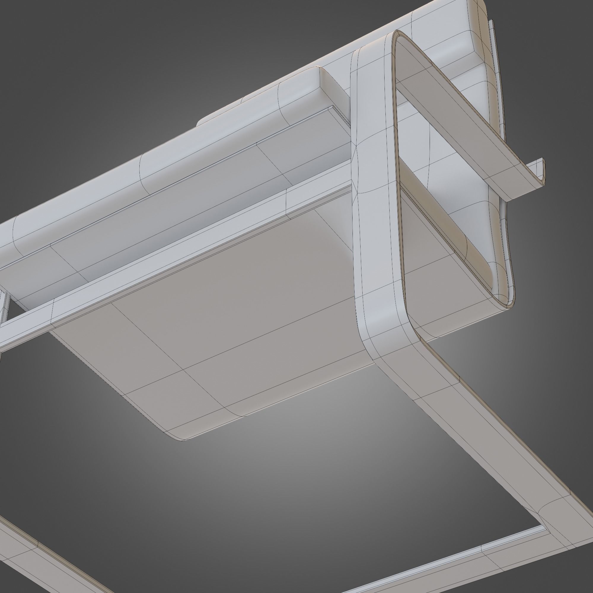 Chair Wooden Grey Subdivision Ready for Film Low-poly 3D model_17