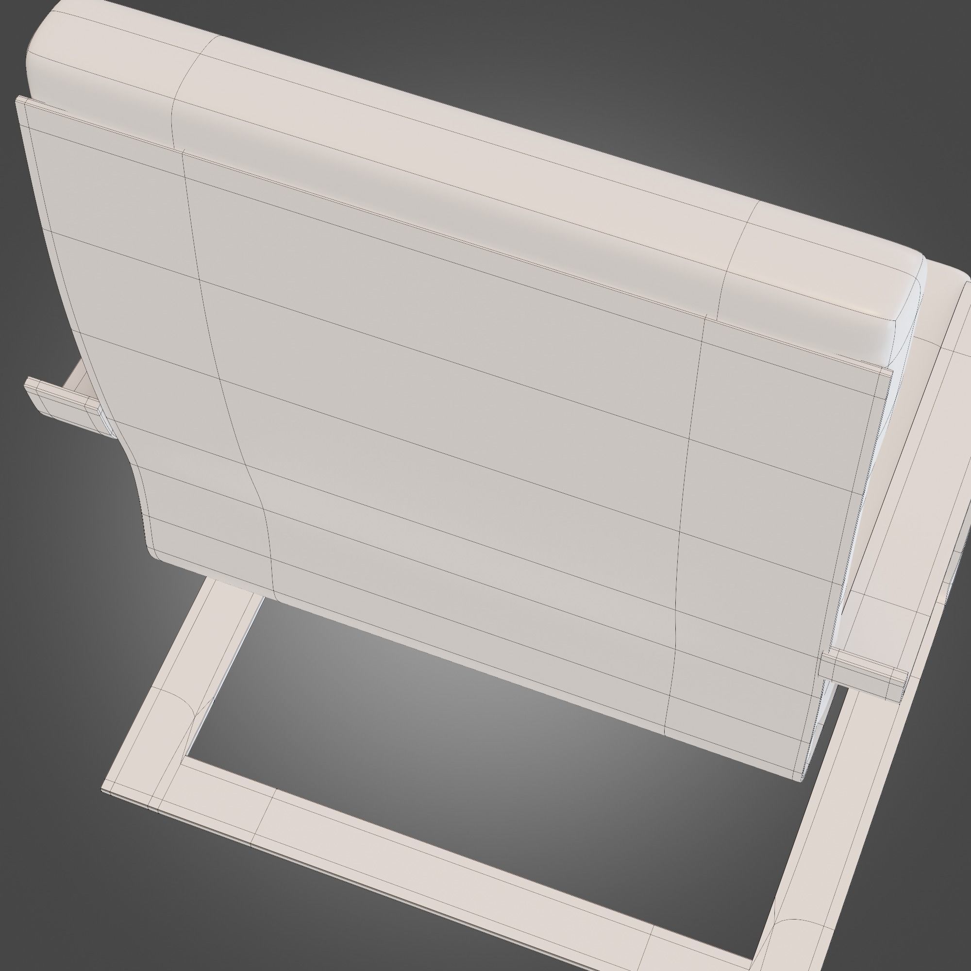 Chair Wooden Grey Subdivision Ready for Film Low-poly 3D model_15