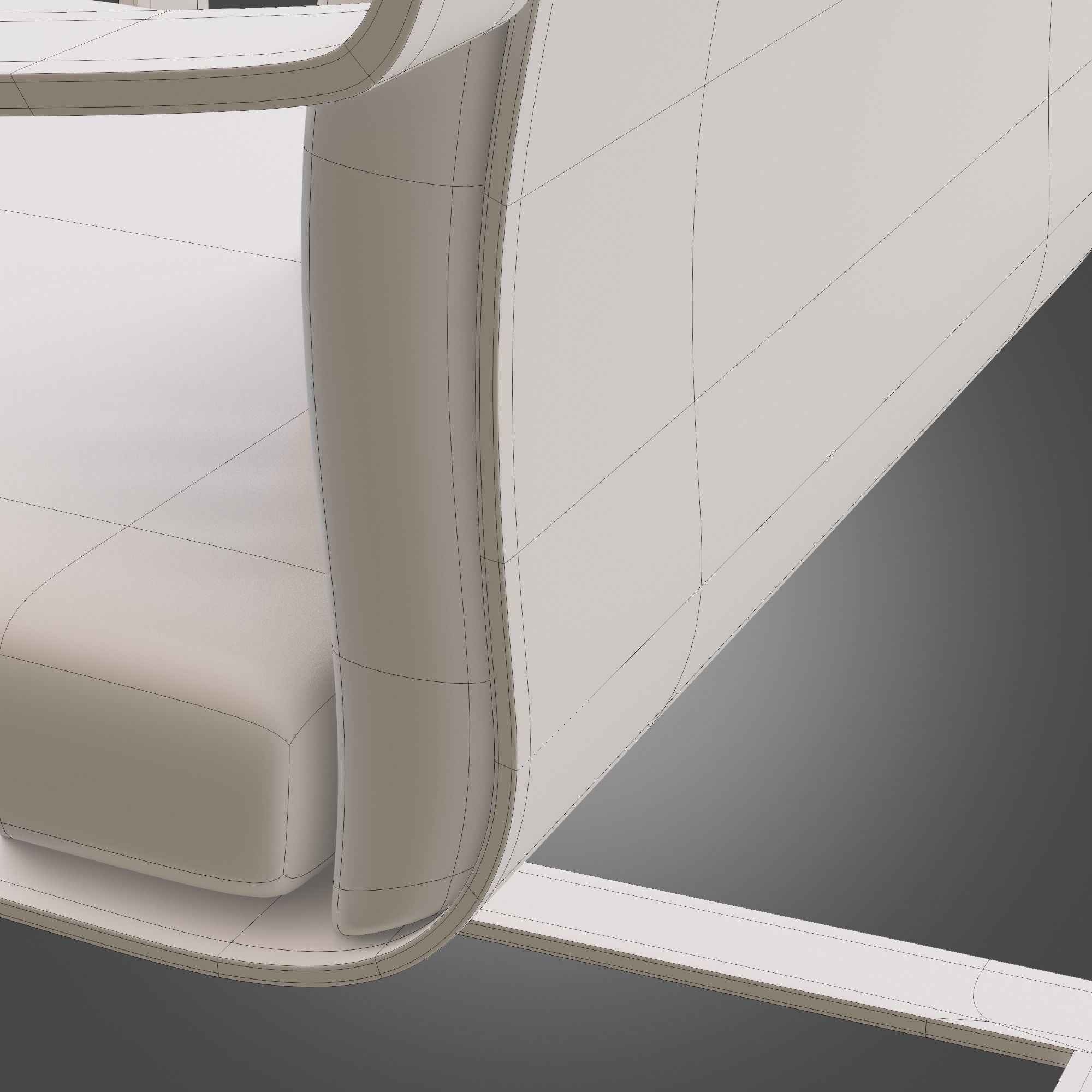 Chair Wooden Grey Subdivision Ready for Film Low-poly 3D model_28