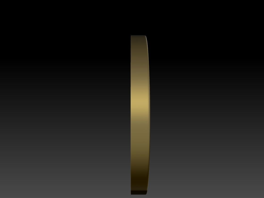 Medal gold coin with eagle 3D print model_1