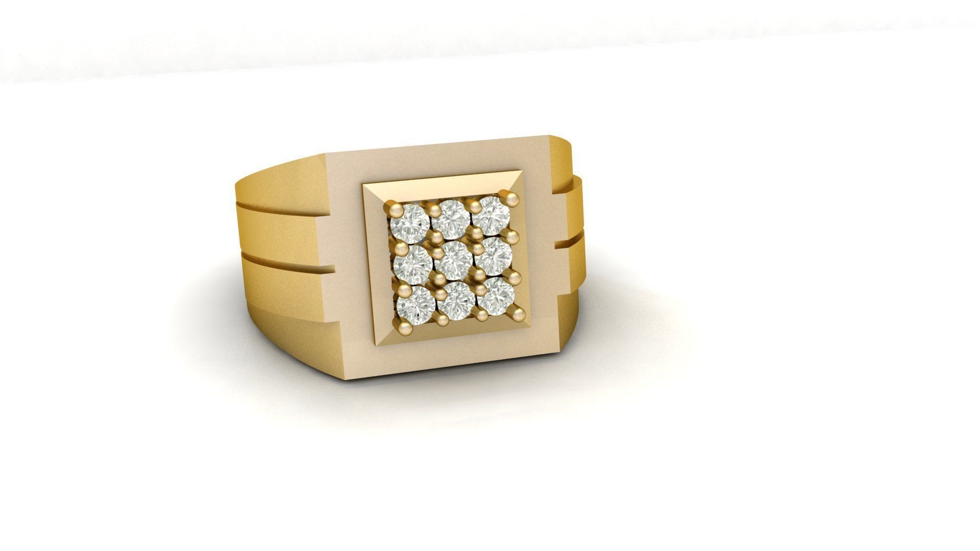 Men Diamond Ring 9pc 3D print model_3