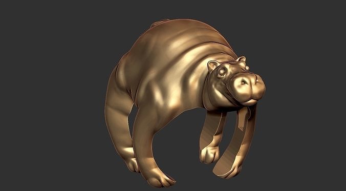 Hippo Ring File Ready For 3D Print  3D print model