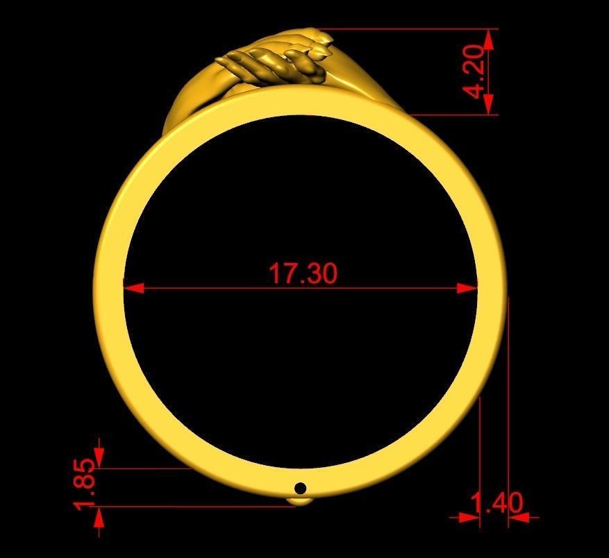 Shakehand Ring with  Mechanism of closing hand 3D print model_4