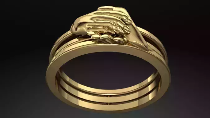 Shakehand Ring with  Mechanism of closing hand