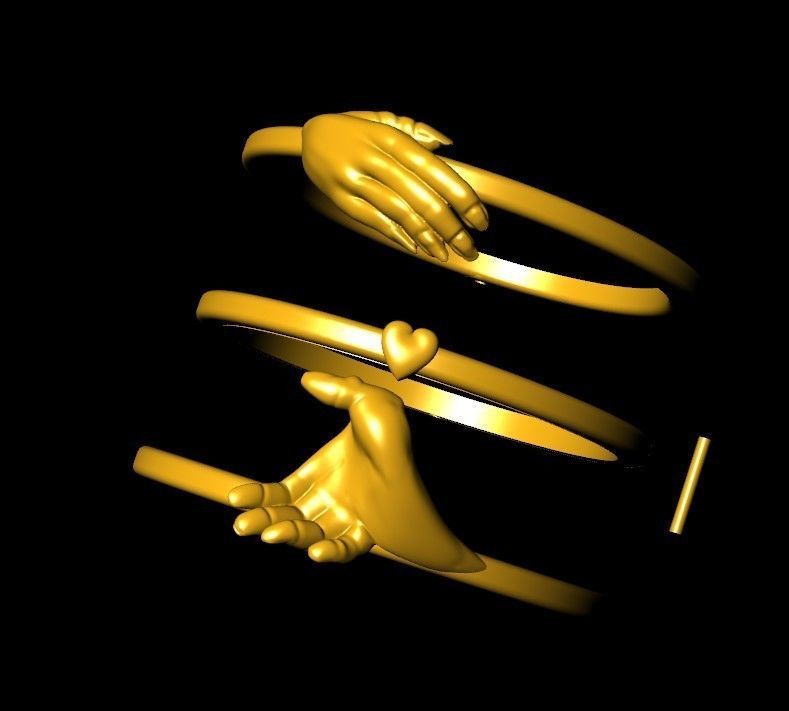 Shakehand Ring with  Mechanism of closing hand 3D print model_8