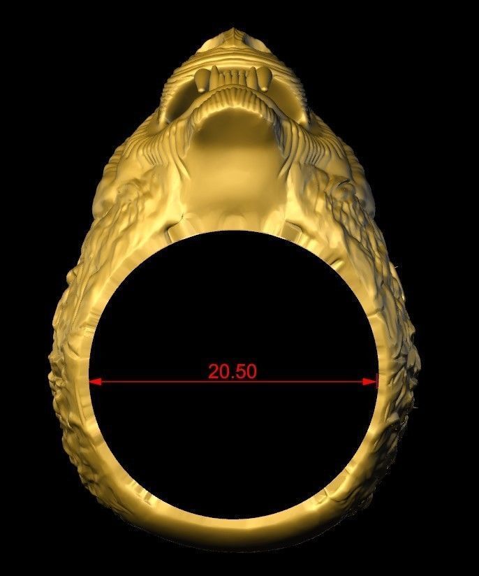 Lion Ring  Ready For 3D Print  3D print model_6
