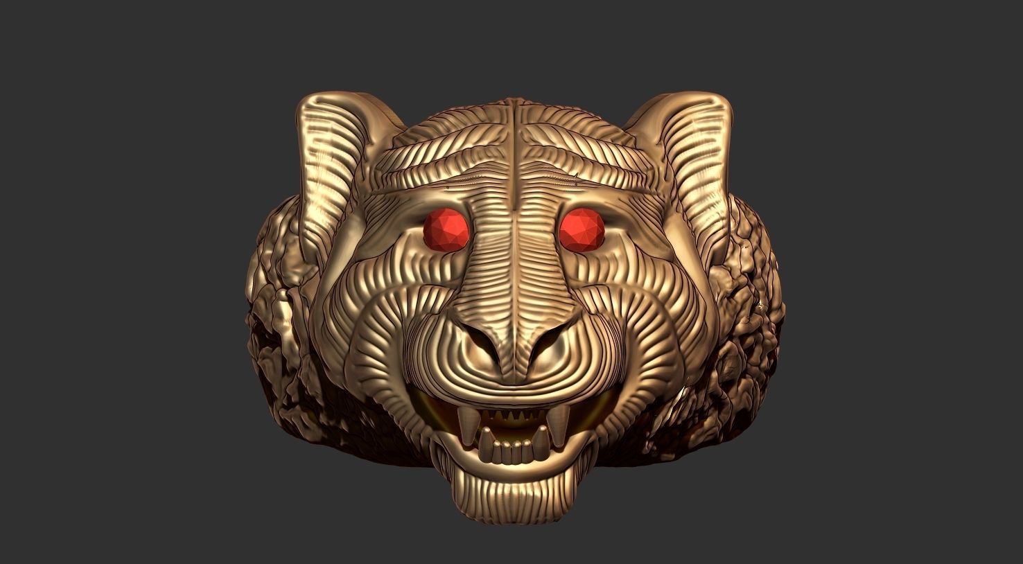 Lion Ring  Ready For 3D Print  3D print model_2