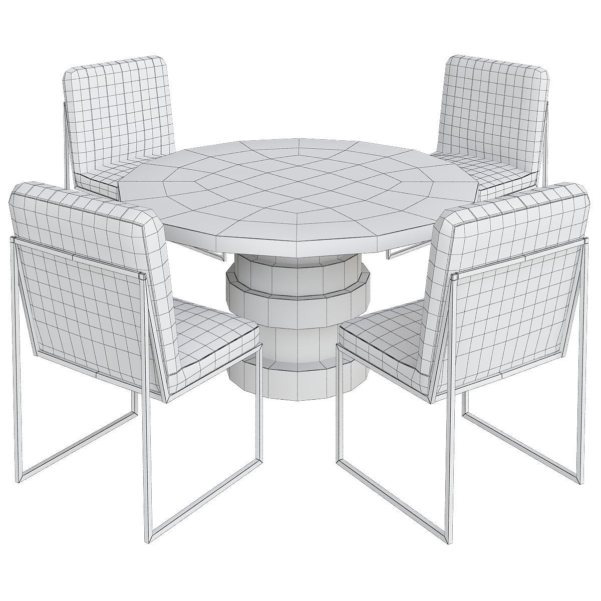 Boca Round Dining Table 3d model Low-poly 3D model_1