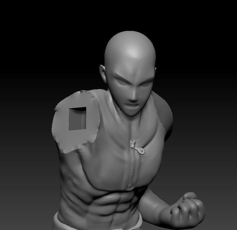 Character - one punch man saitama maji punch figure 3D print model_17