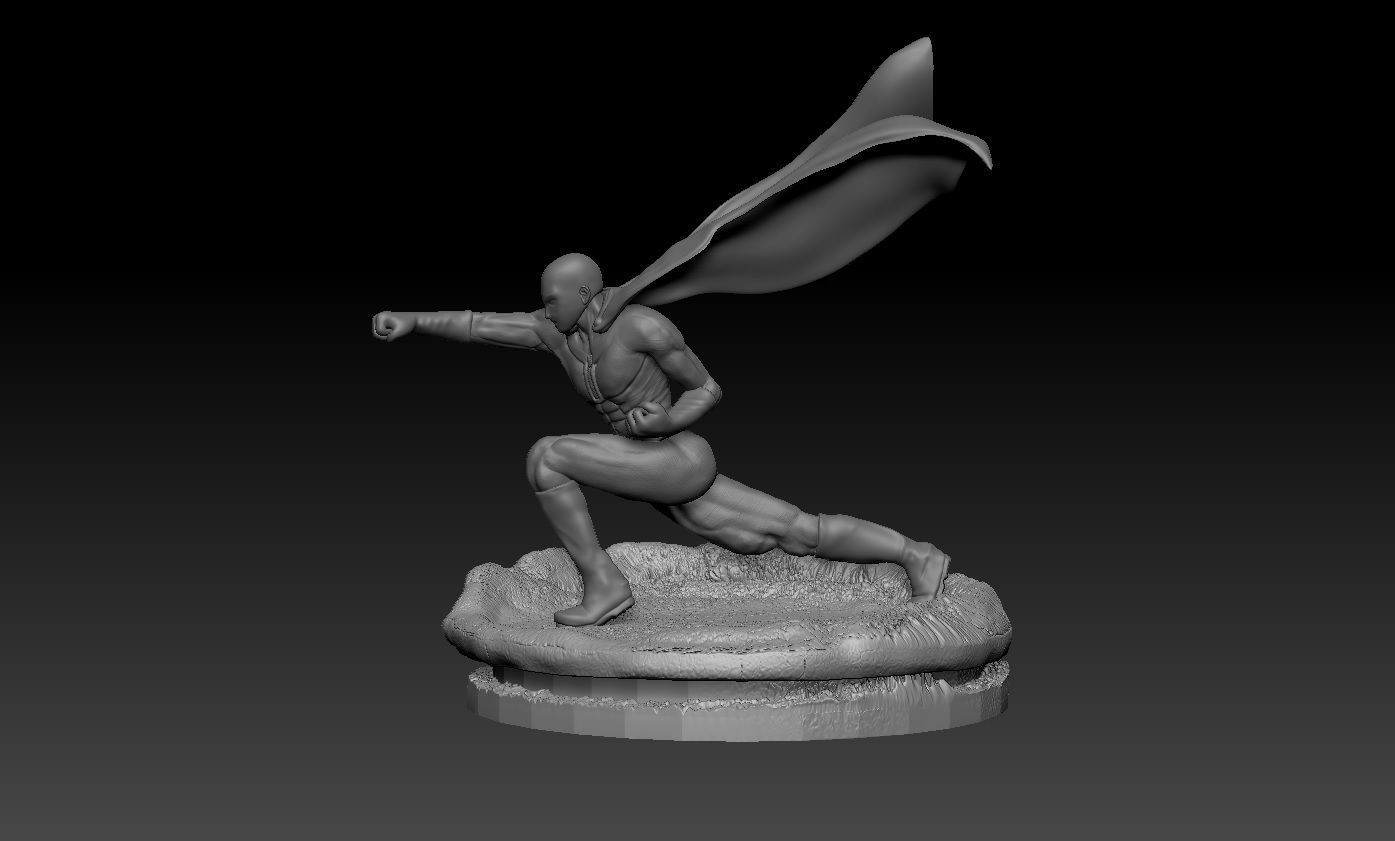 Character - one punch man saitama maji punch figure 3D print model_13