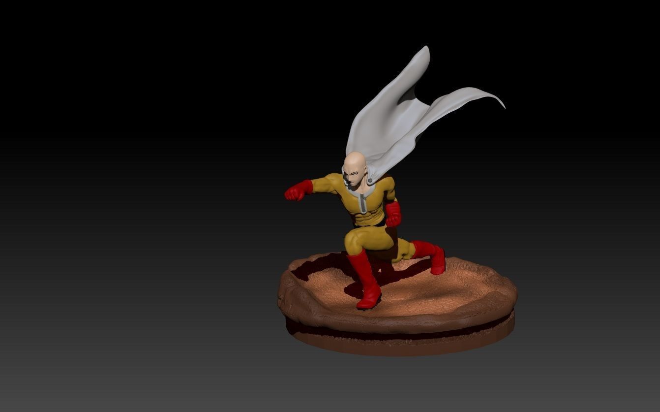 Character - one punch man saitama maji punch figure 3D print model_10