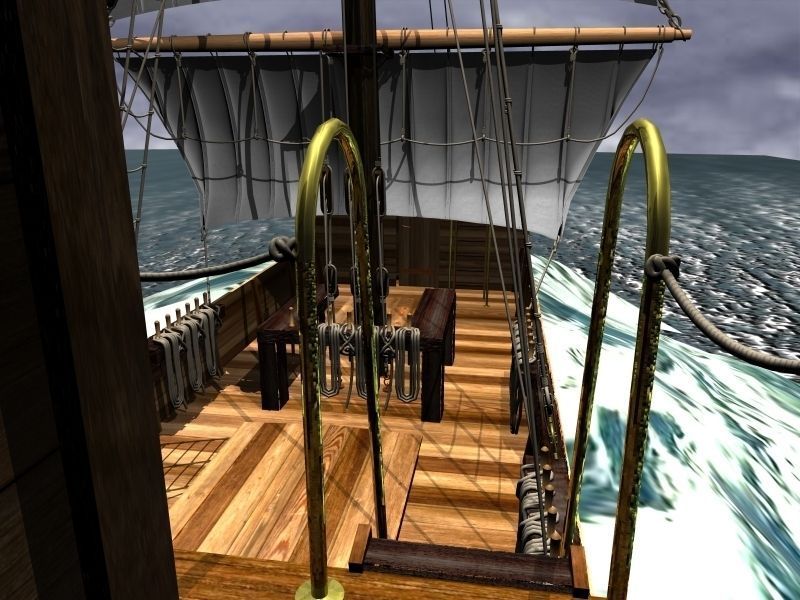 Cog-type sailing ship 3D model_3