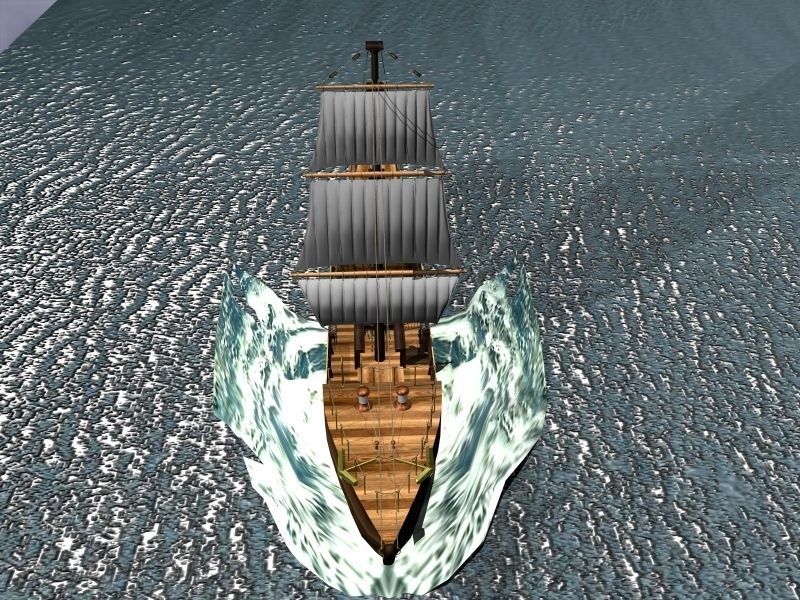 Cog-type sailing ship 3D model_5