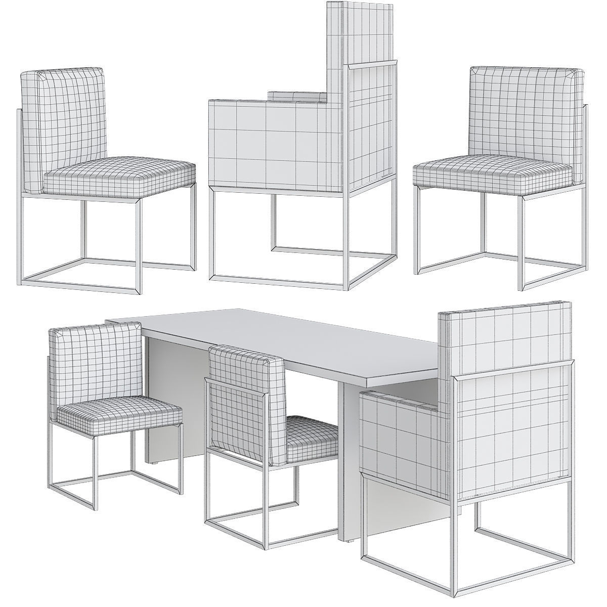 Port Elizabeth Dining Table 3d model Low-poly 3D model_1