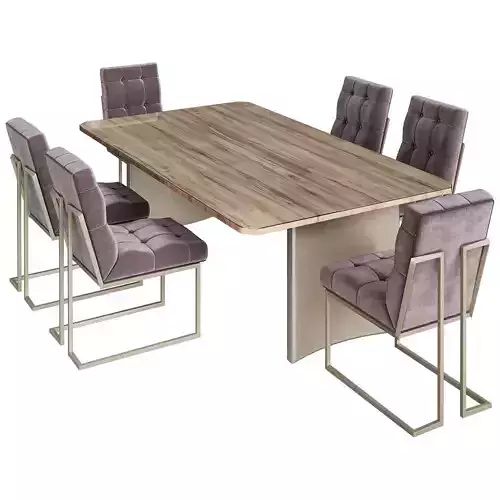 Navy Velvet Dining Chair 3d model