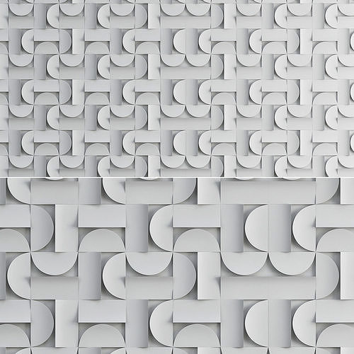 Japanese Ceramic Component Tiles wall panel 3d model Low-poly 3D model
