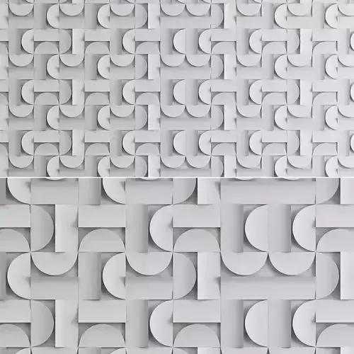 Japanese Ceramic Component Tiles wall panel 3d model