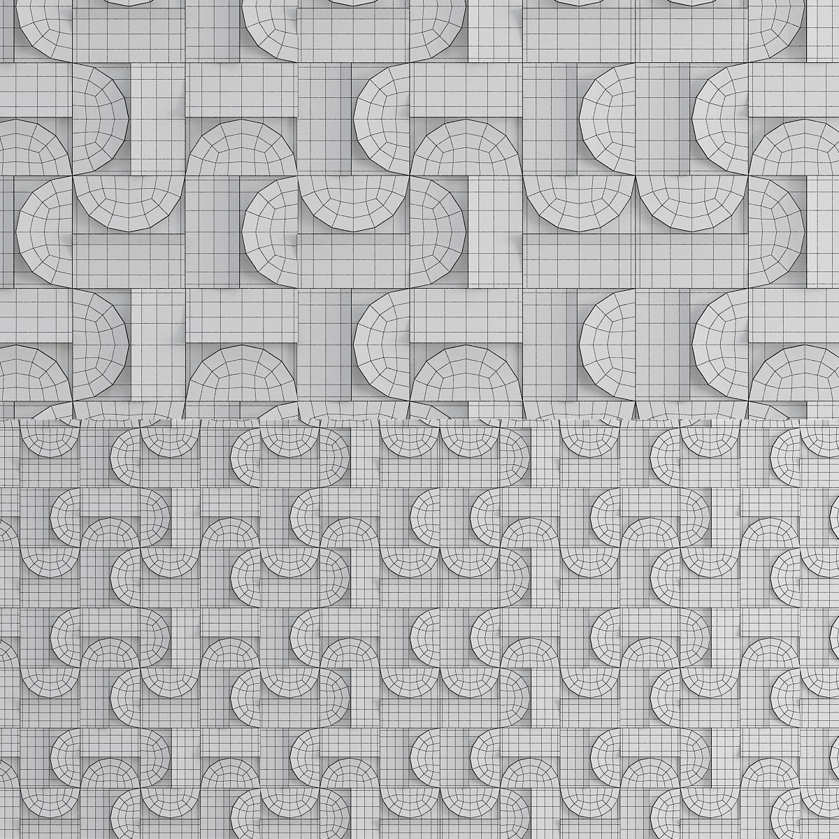 Japanese Ceramic Component Tiles wall panel 3d model Low-poly 3D model_1