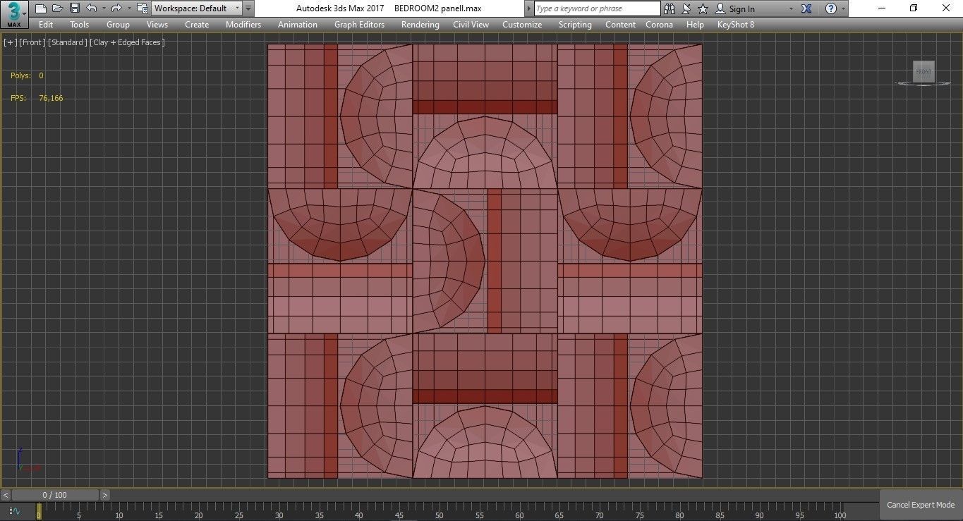 Japanese Ceramic Component Tiles wall panel 3d model Low-poly 3D model_2